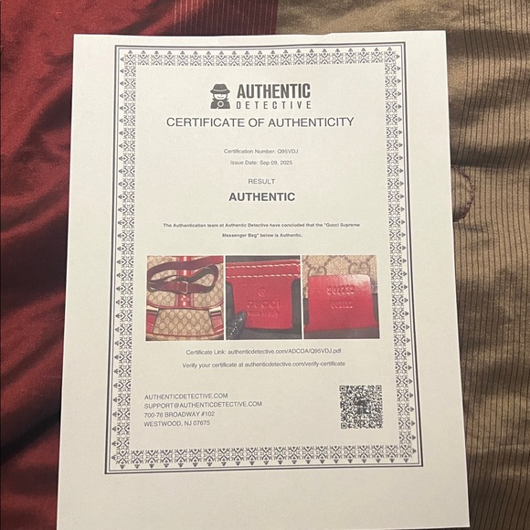 Gucci Beige and Burgundy Crossbody Bag with COA - Picture 6 of 16